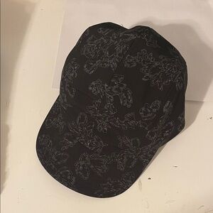 Athleta Black Floral Reflective Cap